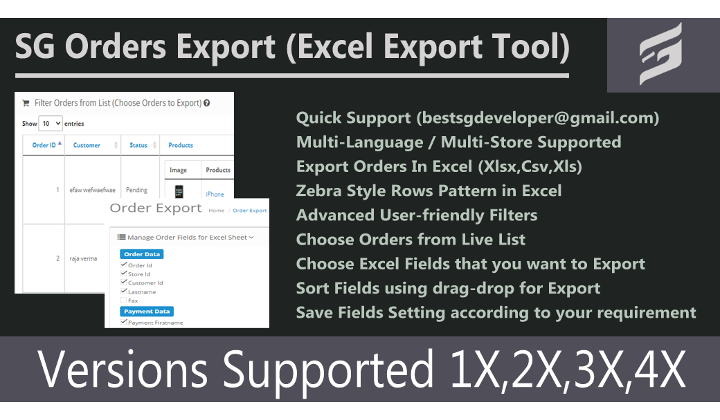 Order Export PRO (4X, 3X, 2X, 1X)
