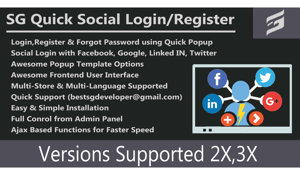 Quick and Social Login/Register PRO